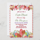 イースターブランチ装飾卵フローラ緑かわいい 招待状 (正面)