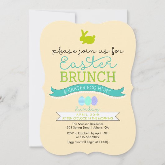 イースターブランチ&イースターエッグ狩り招待状 招待状 (正面)