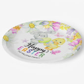 イースターブランチ&エッグ狩りかわいいバニーとシック ペーパープレート (アングル)