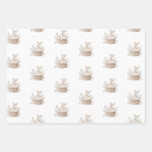 イースターブランチ&エッグ狩りバニーバスケットと卵 ラッピングペーパーシート (正面)