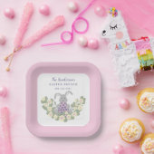 イースターブランチ&エッグ狩りバニーフローラピンク ペーパープレート (パーティー)