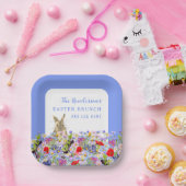 イースターブランチ&エッグ狩りバニー春フローラ ペーパープレート (パーティー)