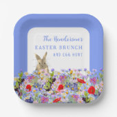イースターブランチ&エッグ狩りバニー春フローラ ペーパープレート (正面)