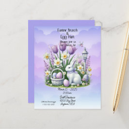 イースターブランチ&エッグ狩りホワイト&パープル