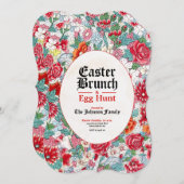 イースターブランチ&エッグ狩り装飾招待状 (正面/裏面)