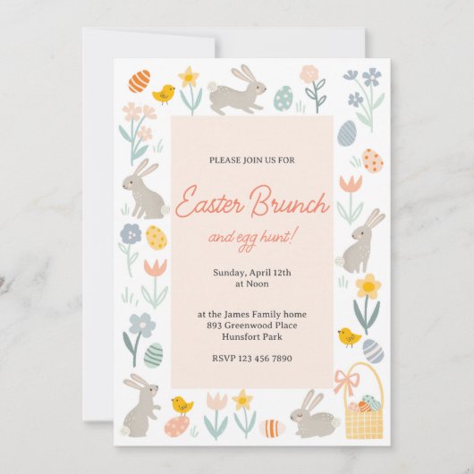 イースターブランチ&エッグ狩り 招待状 (正面)