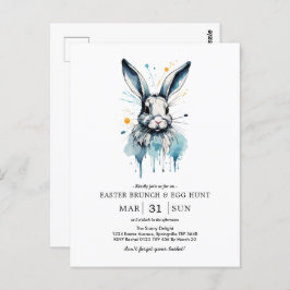 イースターブランチ&エッグ狩り |水彩バニー ポストカード