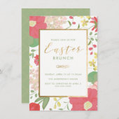 イースターブランチ、フローラ、春招待状 招待状 (正面/裏面)