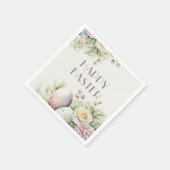 イースターブランチ。水エレガント色フローラ スタンダードカクテルナプキン (角)