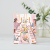 イースターブランチ | 水彩家庭用食事ハンドメイド シーズンポストカード (スタンド正面)