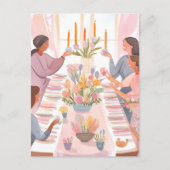 イースターブランチ | 水彩家庭用食事ハンドメイド シーズンポストカード (正面)