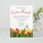 イースターブランチ 赤いチューリップのホリデー招待状 案内状 (スタンド正面)