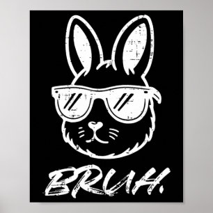 イースターブルバニーサングルおもしろいズミームメンズボーイズキッズ ポスター