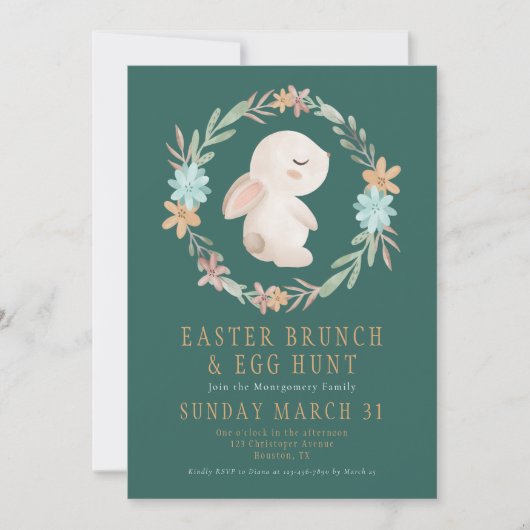 イースターブルンチイースターエッグ狩り招待状 招待状 (正面)