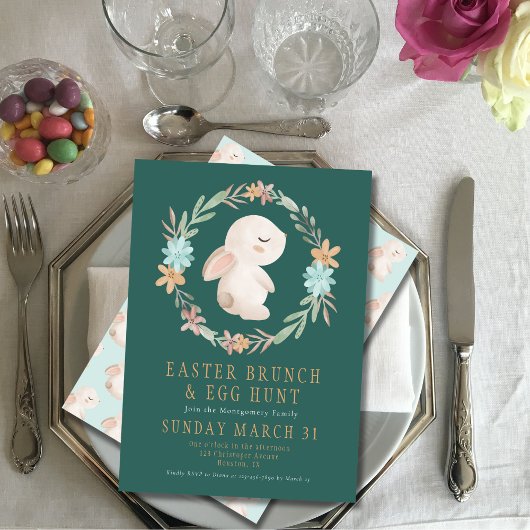 イースターブルンチイースターエッグ狩り招待状 招待状