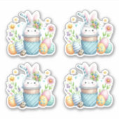 イースターブルーのお菓子と卵 シール (正面)