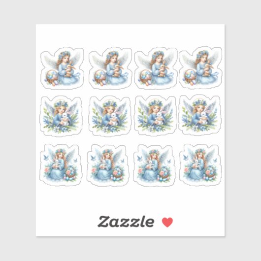 イースターブルーエンジェルスとウサギ シール (シート)