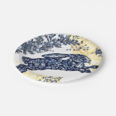 イースターブルーホワイトイエローラビットアジアンシノワセリー ペーパープレート (アングル)