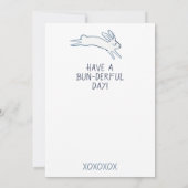 イースターブルーラビットバニーシンプルスケッチかわいい シーズンカード (裏面)