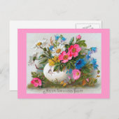 イースターブーケヴィンテージ花 シーズンポストカード (正面/裏面)