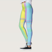 イースタープレイドブルーイエローピンクラベンダーレギンス レギンス (左)