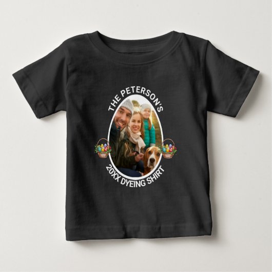 イースタープン | 2025年カスタム家族の写真染めシャツ ベビーTシャツ (正面)