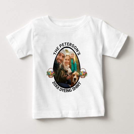 イースタープン | 2025年カスタム家族の写真染めシャツ ベビーTシャツ (正面)