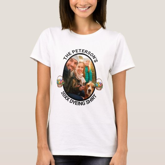 イースタープン | 2025年カスタム家族の写真染めシャツ Tシャツ (正面)