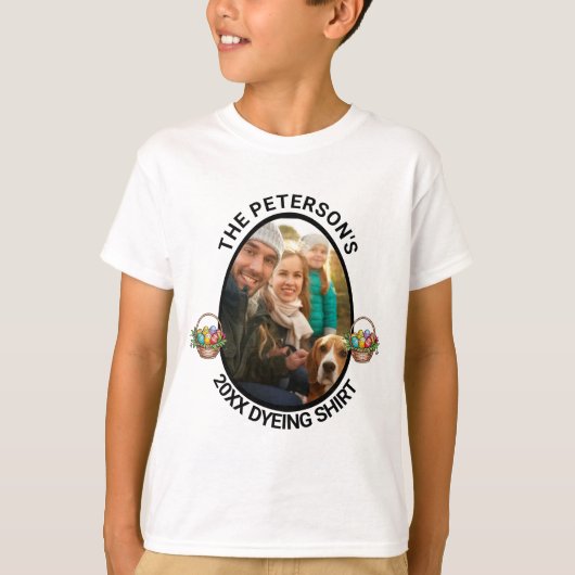 イースタープン | 2025年カスタム家族の写真染めシャツ Tシャツ (正面)