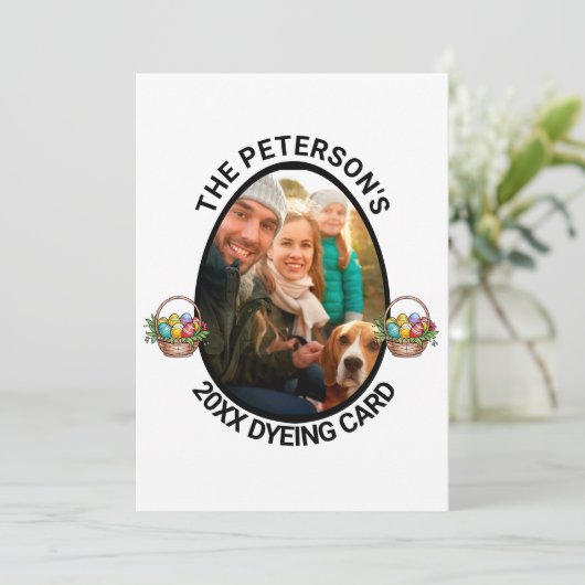イースタープン | 2025年カスタム家族の写真染め シーズンカード (スタンド正面)