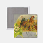 イースターヘンとヒヨコ マグネット (正面/裏面)