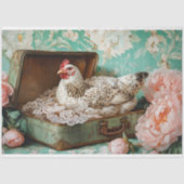 イースターヘングリーンスーツケースフローラレースのデコパージュ 薄葉紙 (正面)