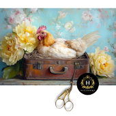 イースターヘンヴィンテージ茶色のスーツケースフローラの切り離し 薄葉紙