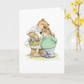 イースターベアハグカード カード (黄色い花)