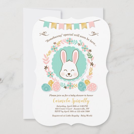 イースターベビーシャワーの招待状 招待状 (正面)