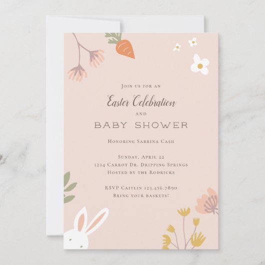 イースターベビーシャワー招待状 招待状 (正面)