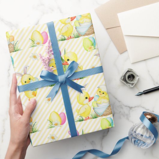 イースターベビーチックスとアヒル ラッピングペーパー (ギフト)