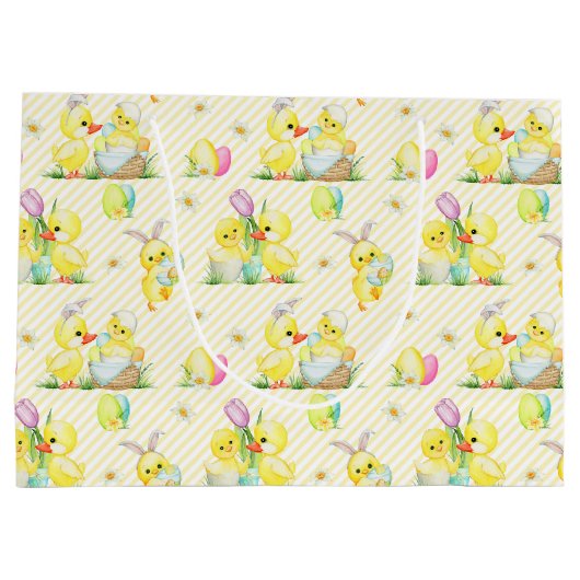 イースターベビーチックスとアヒル ラージペーパーバッグ (裏面)