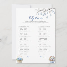 イースターベビートリビアベビーシャワーゲームカード シーズンカード