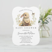 イースターベビーバニー春ベビーシャワー招待状 招待状 (スタンド正面)