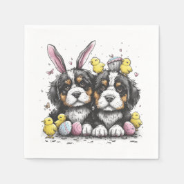 イースターベルネーズマウンテンドッグ スタンダードカクテルナプキン