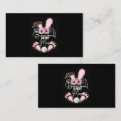 イースターベースボールバニーママの耳ママの子供のための 名刺 (正面/裏面)