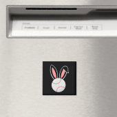 イースターベースボールバニー耳おもしろい野球ファンイースター マグネット (インサイチュ (食洗機))
