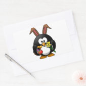 イースターペンギン 長方形シール (封筒)