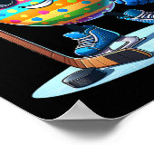 イースターホッケー愛好家エッグバニーウサギ男を見る ポスター (角)