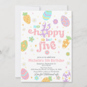 イースターホッピーの5人になる誕生日 招待状 (正面)
