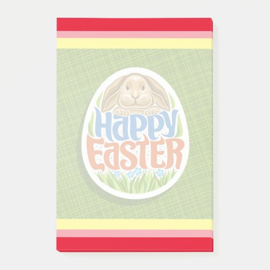 イースターホリデーうさぎ花 ポストイット (正面)