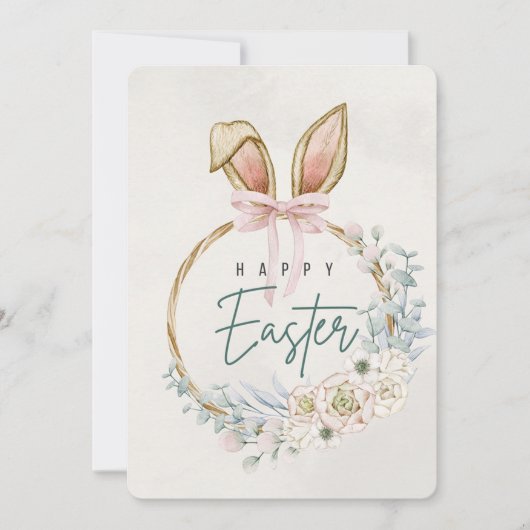 イースターホリデーカードとバニー耳&フローラデコール シーズンカード (正面)