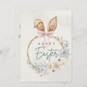 イースターホリデーカードとバニー耳&フローラデコール シーズンカード (正面/裏面)