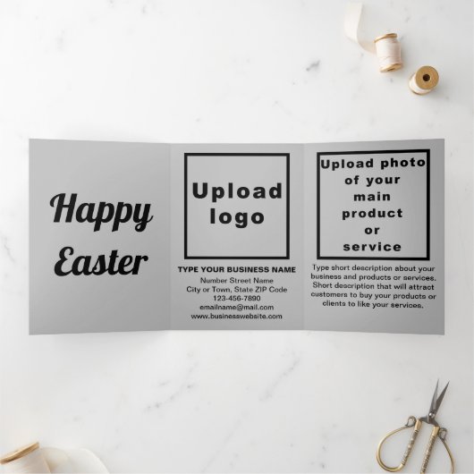 イースターホリデービジネスグレートリフォールドホリデーカード 三つ折りクリスマスカード (内部)